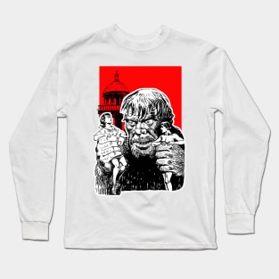 Monstrous creature holding a couple of lovers Long Sleeve T-Shirt